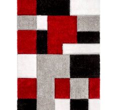 Cozy Red Shaggy Bedroom Rug